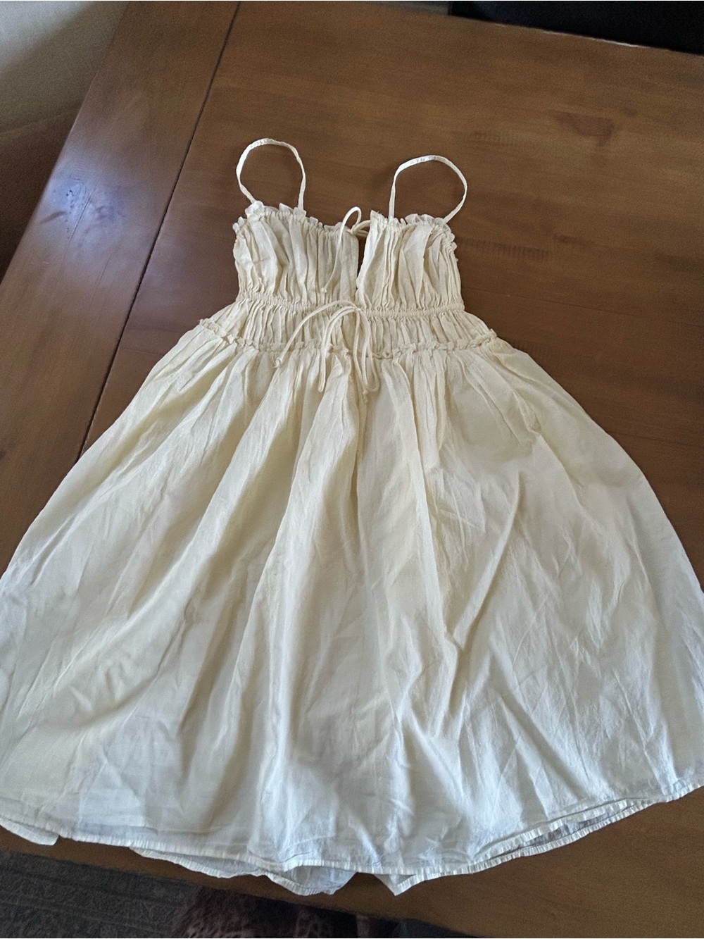 NWT aerie pale yellow mini dress. No wear perfect condition - Picture 3 of 8